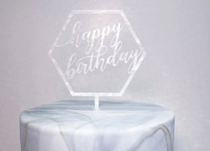 Geo Collection Happy Birthday Cake Topper