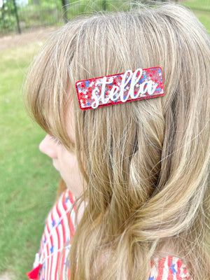 Stella's Studio Party in the USA Personalized Hair Clip