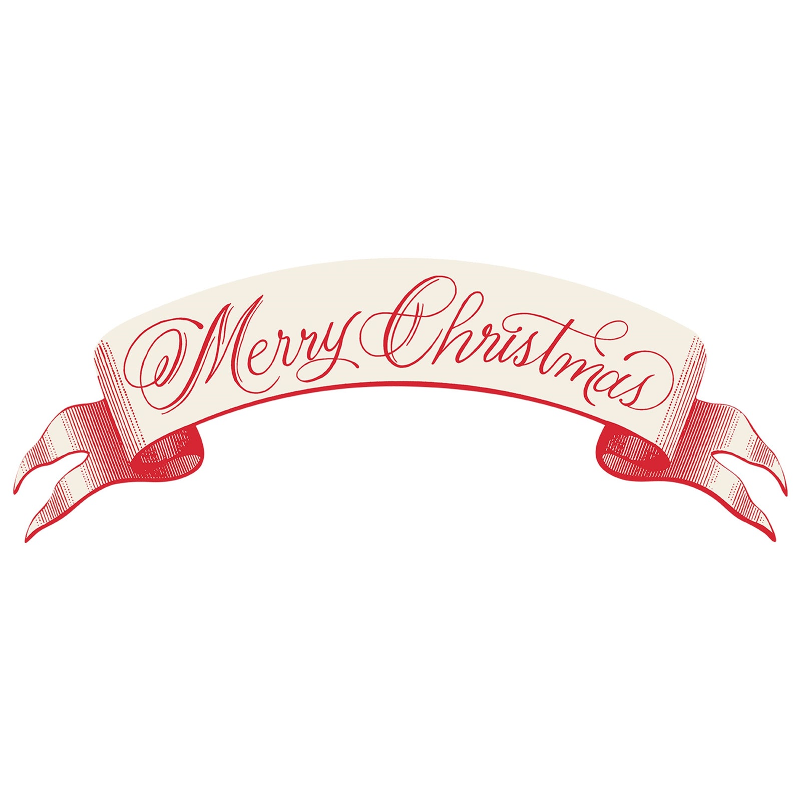 Red Merry Christmas Table Banner