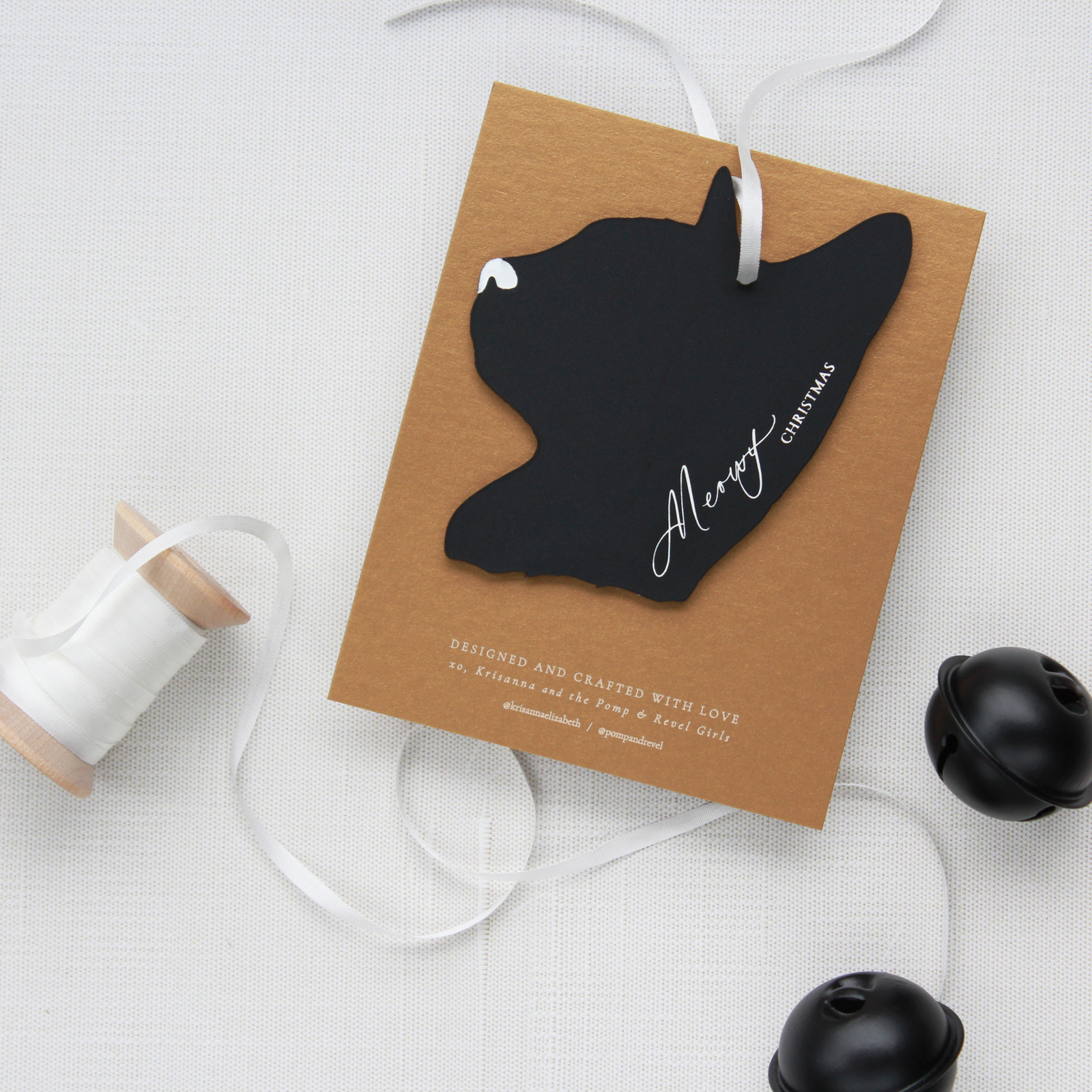 KE Co. Cat Silhouette Ornament - White or Black