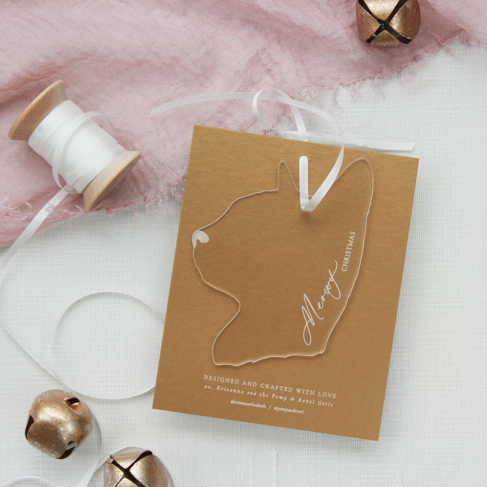 KE Co. Cat Silhouette Ornament - Clear