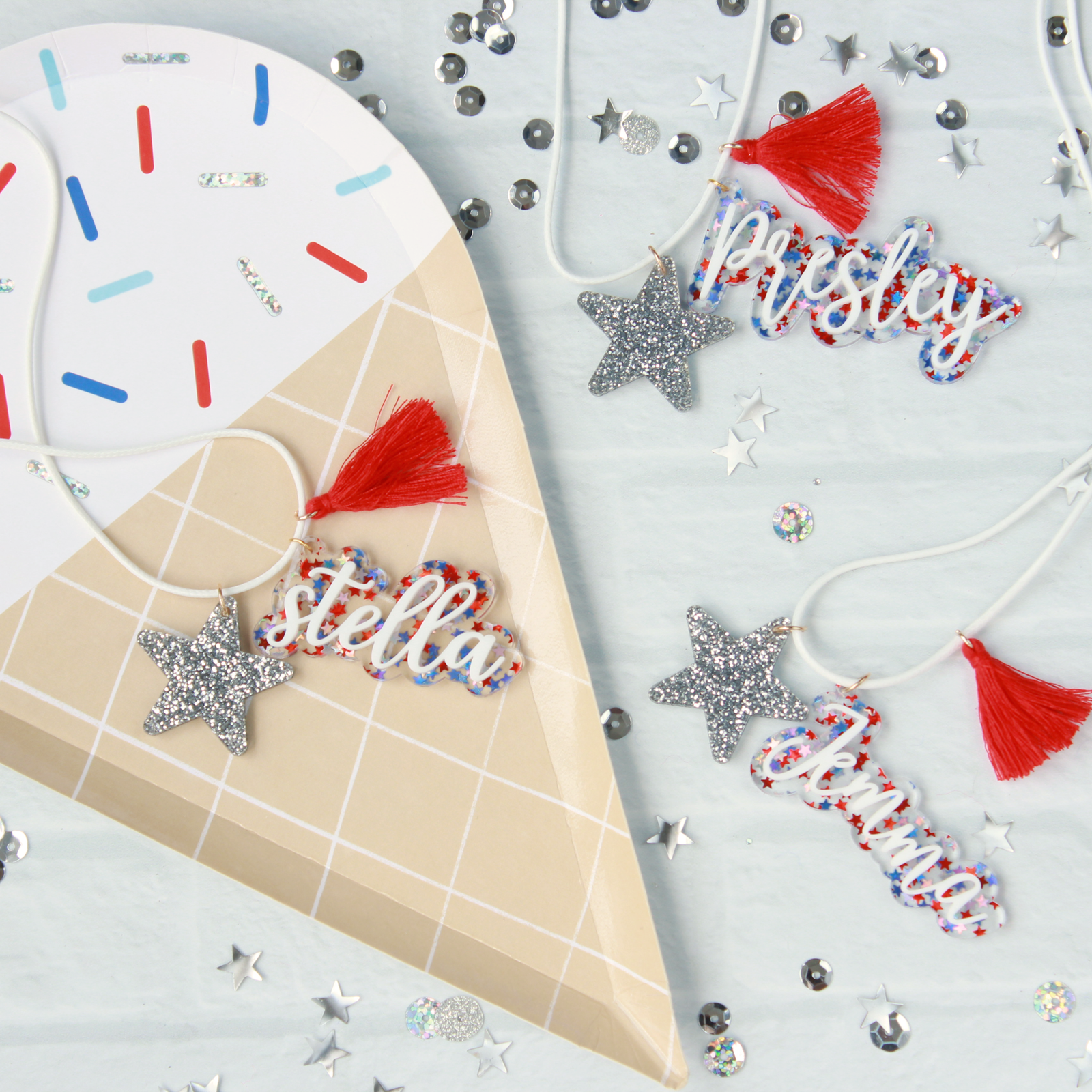 Stella's Studio Party in the USA Personalized Necklace