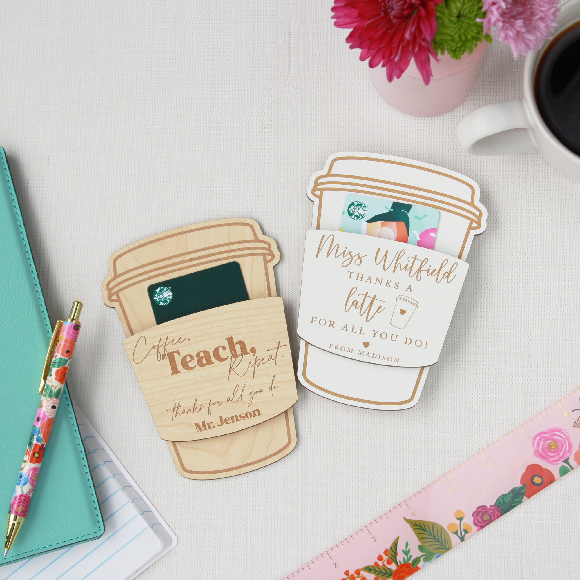 Teacher Appreciation Gift Card Holder - Coffee Cup