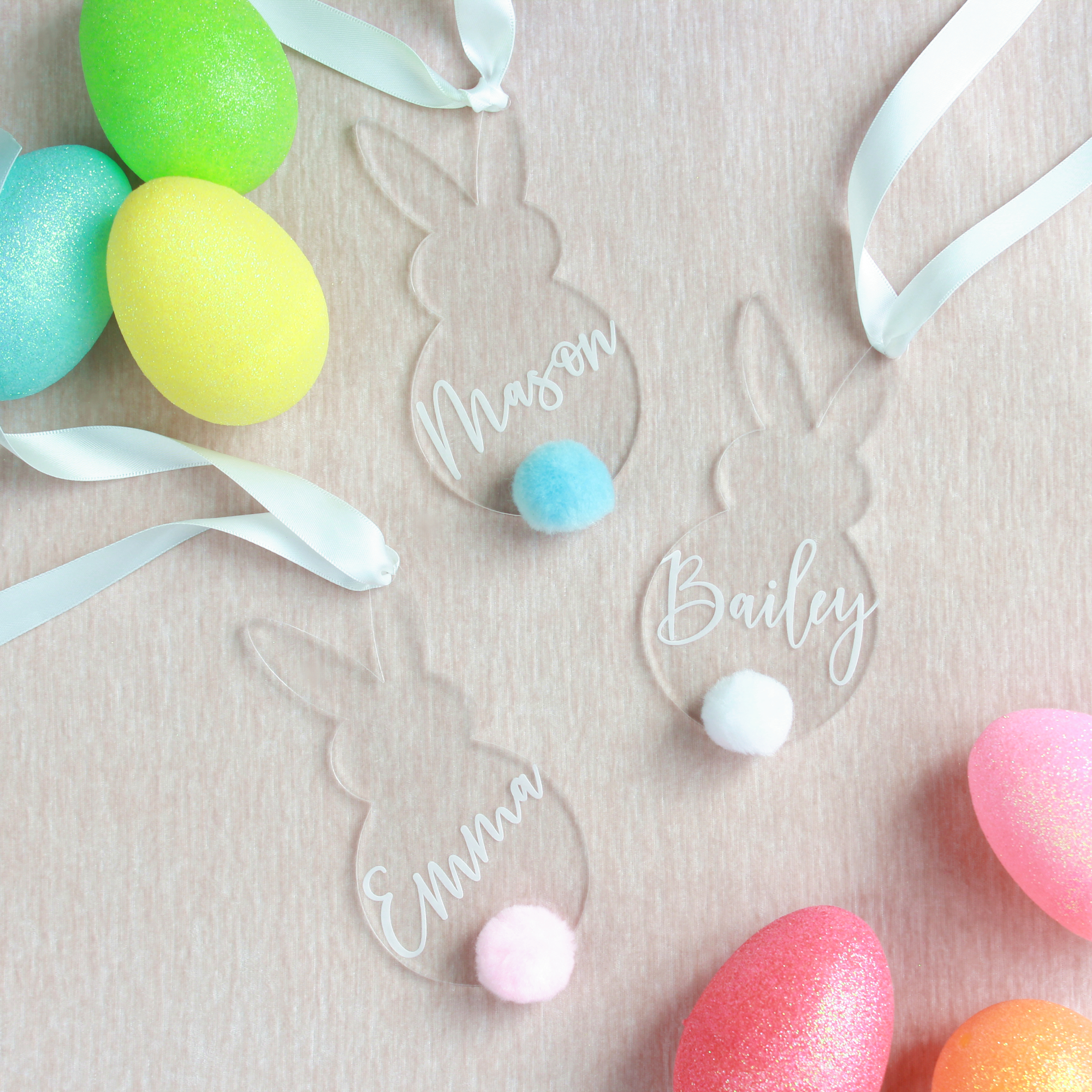 Shake Your Bunny Tail Acrylic Basket Tags