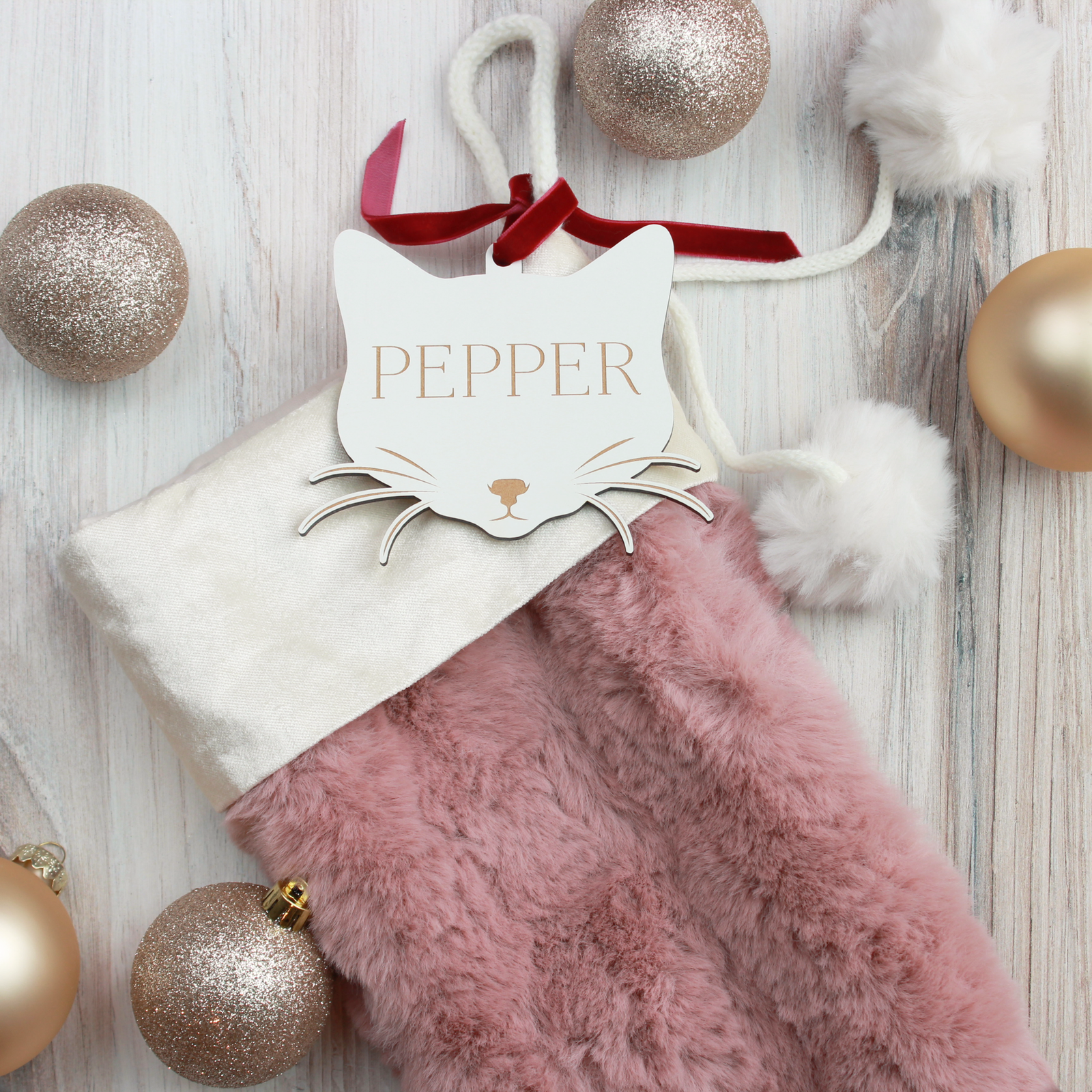 Kitty Face Ornament/Stocking Tag