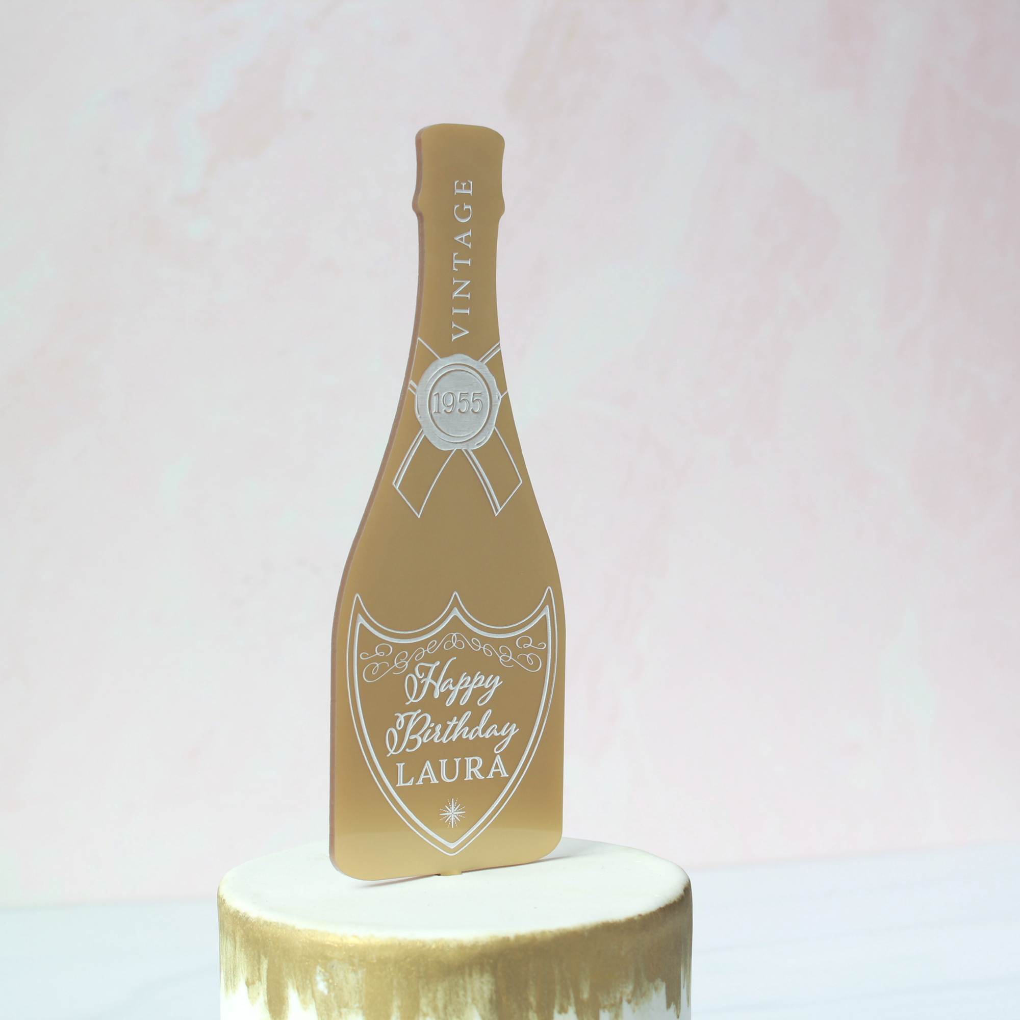 Pop the Bubbly Birthday Cake Topper