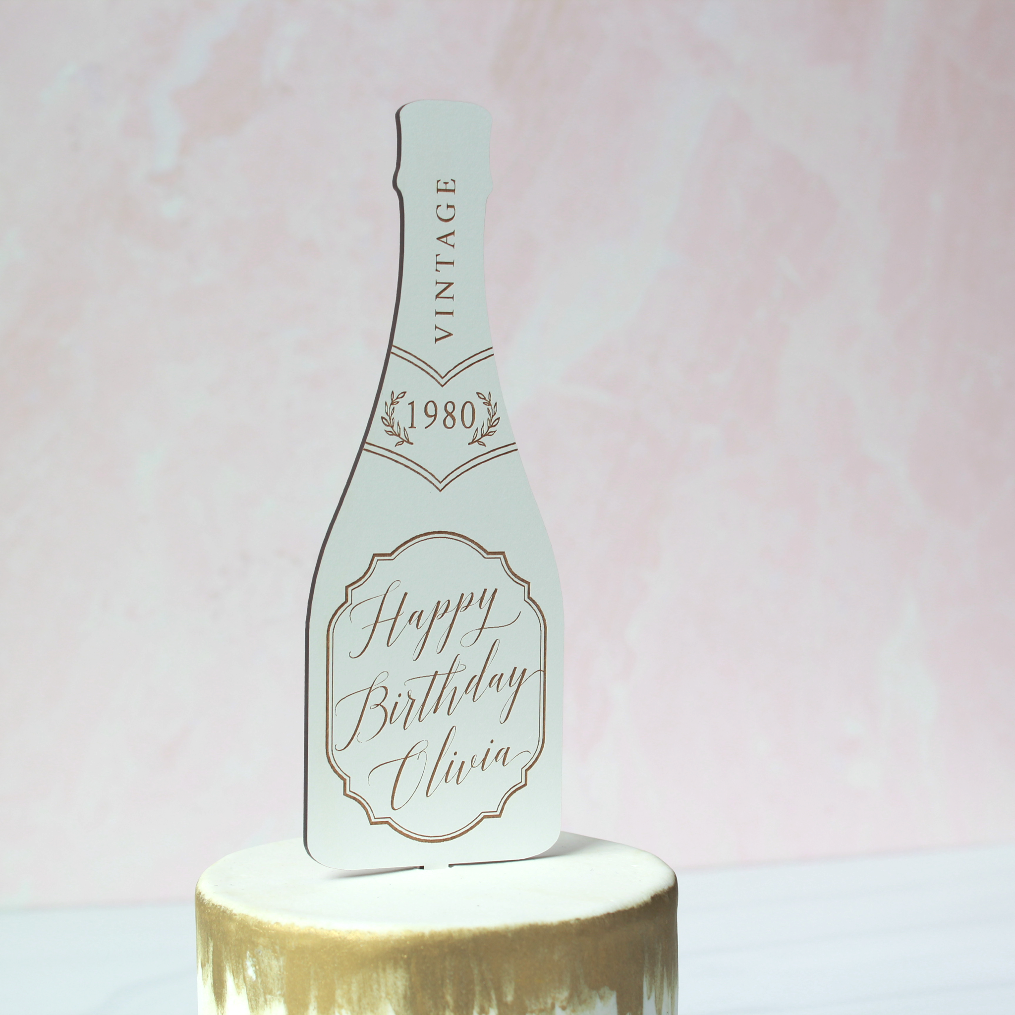 Champagne Bottle Edible Icing Cake Topper 01 – the caker online