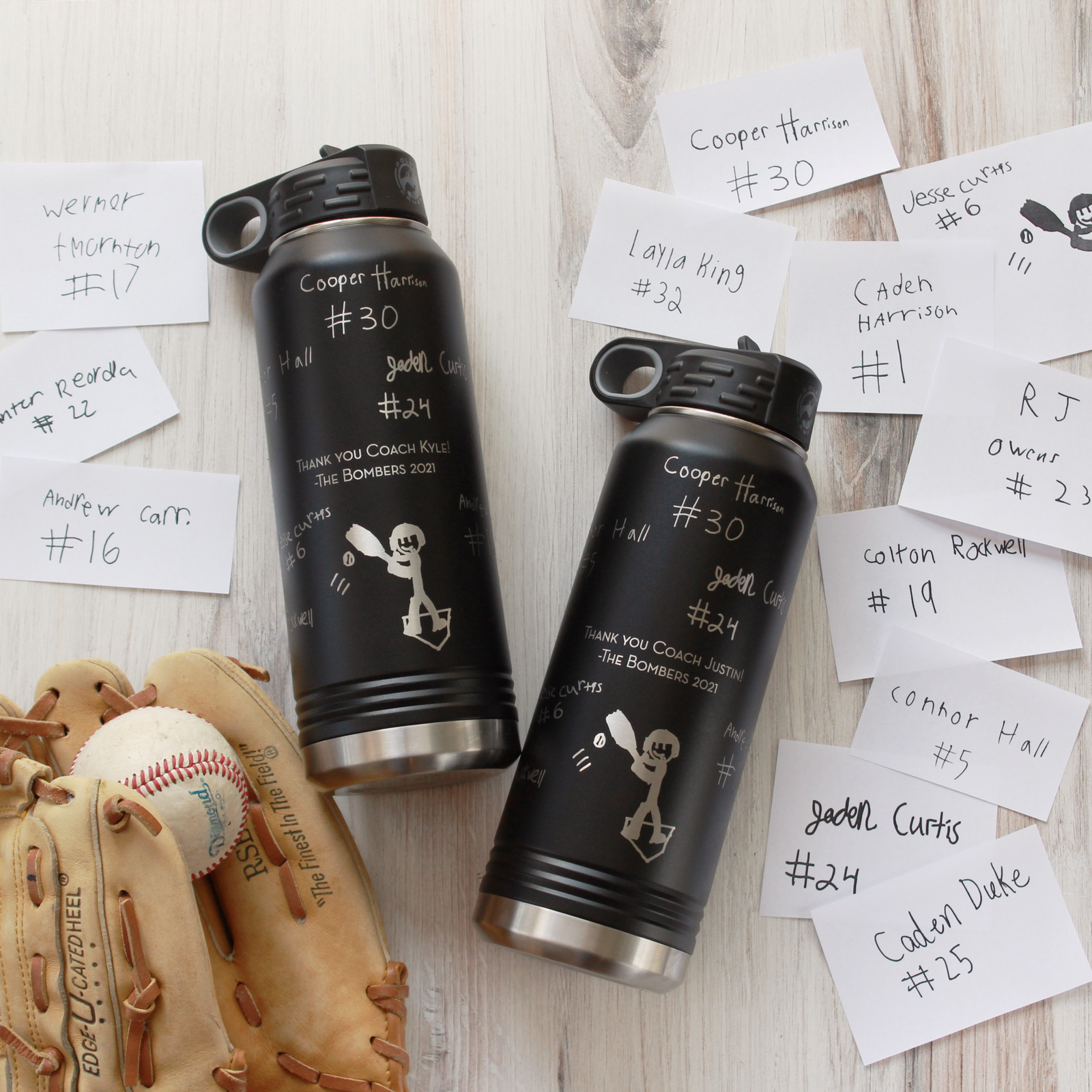 Personalized Coach Water Bottle with Team Signatures