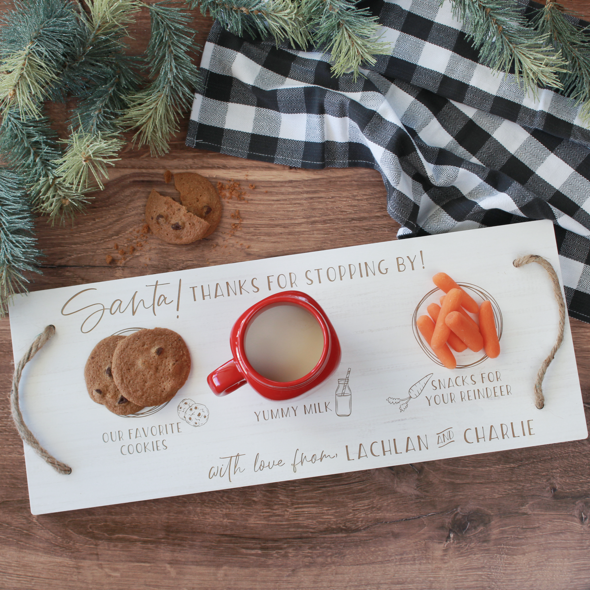 Cookies for Santa Personalized Tray