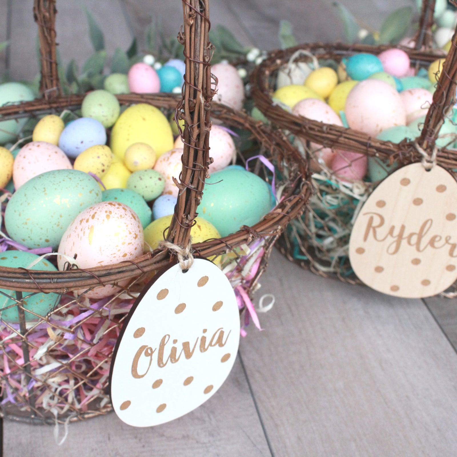 Easter Egg Basket Tags