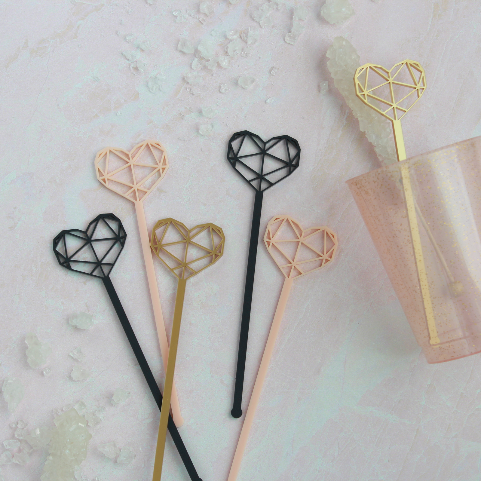 GEM HEART STIRRER SET