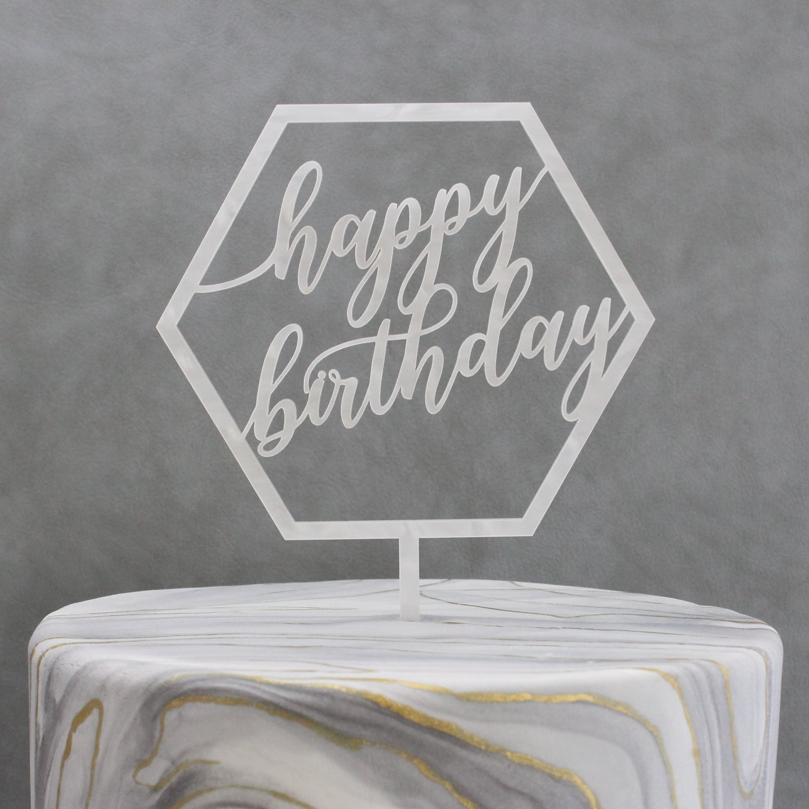 Geo Collection Happy Birthday Cake Topper