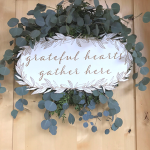 Grateful Hearts Wreath Plaque