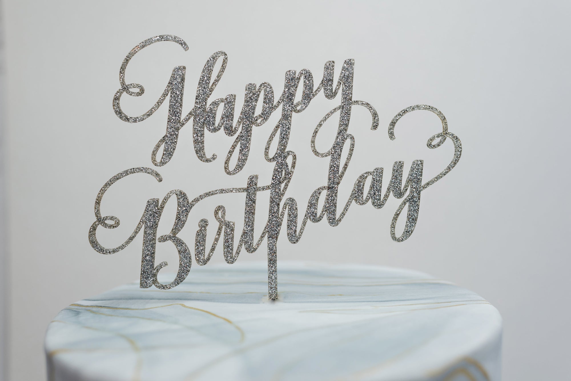 Happy Birthday Script Cake Topper
