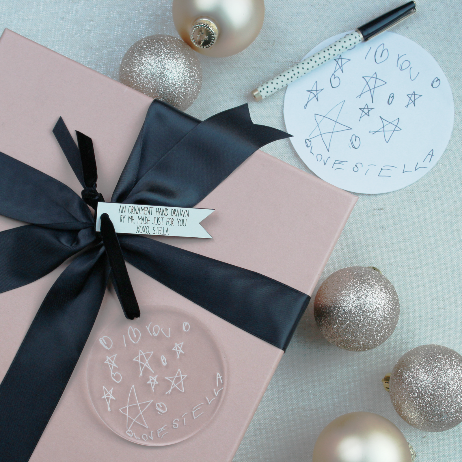 Kiddo Hand Drawn Ornament - Acrylic