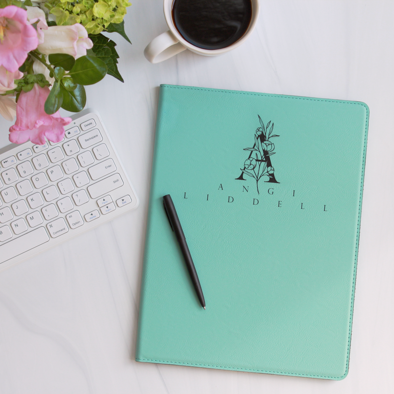 Personalized Vegan Leather Portfolio - Large