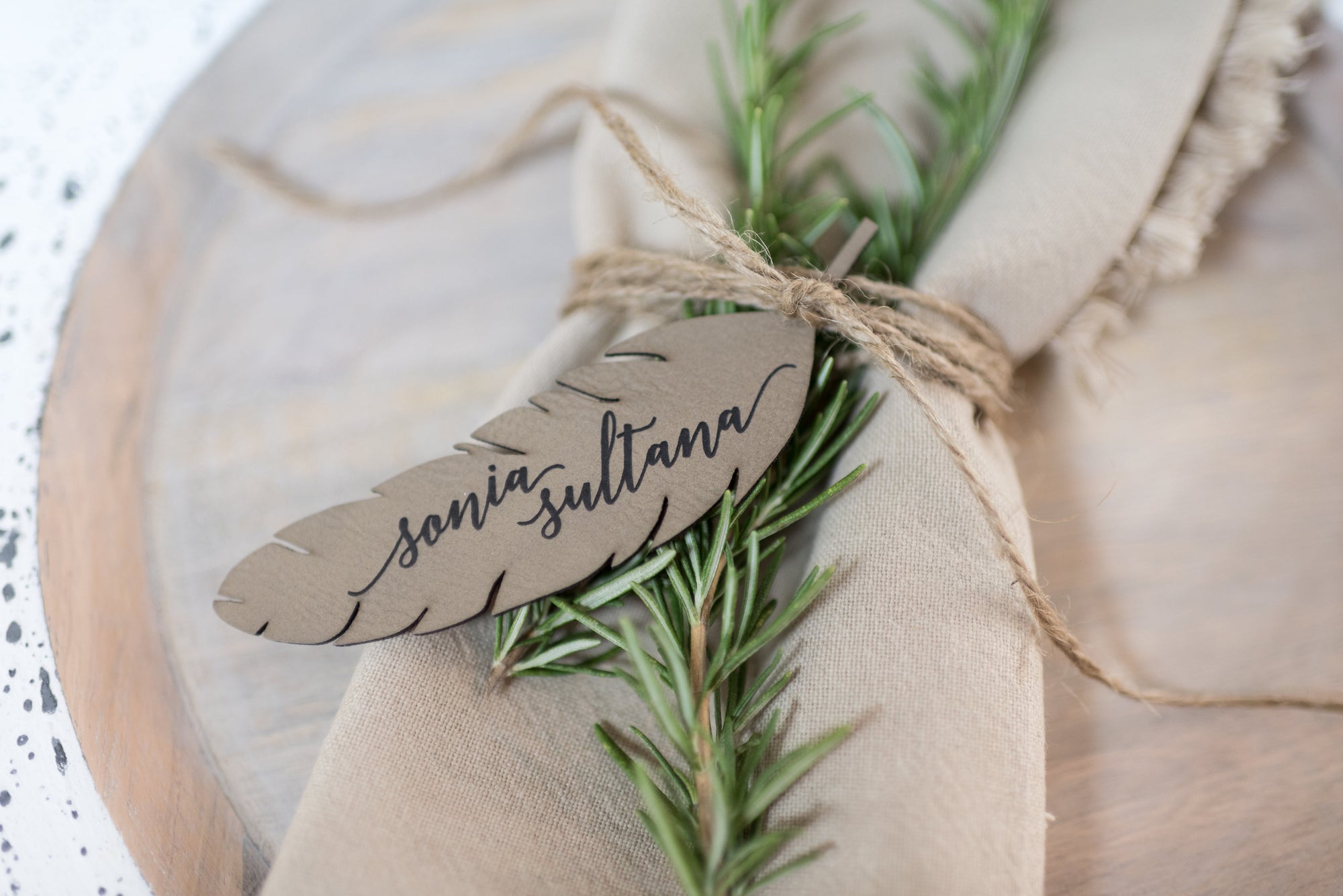 Feather Place Card