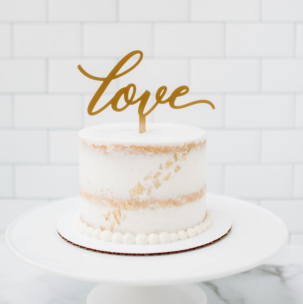Love Script Cake Topper