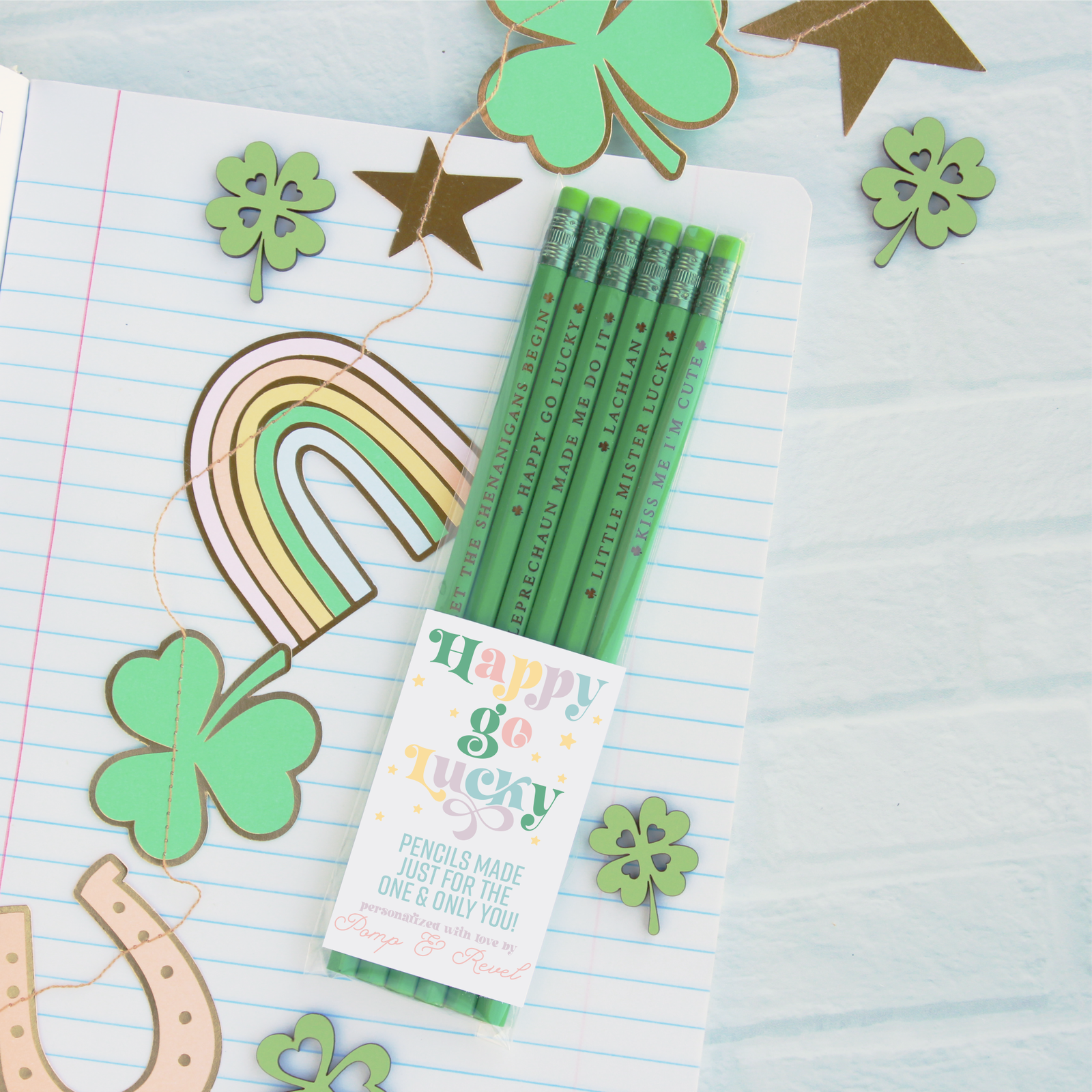 Lucky Personalized Pencils - Green
