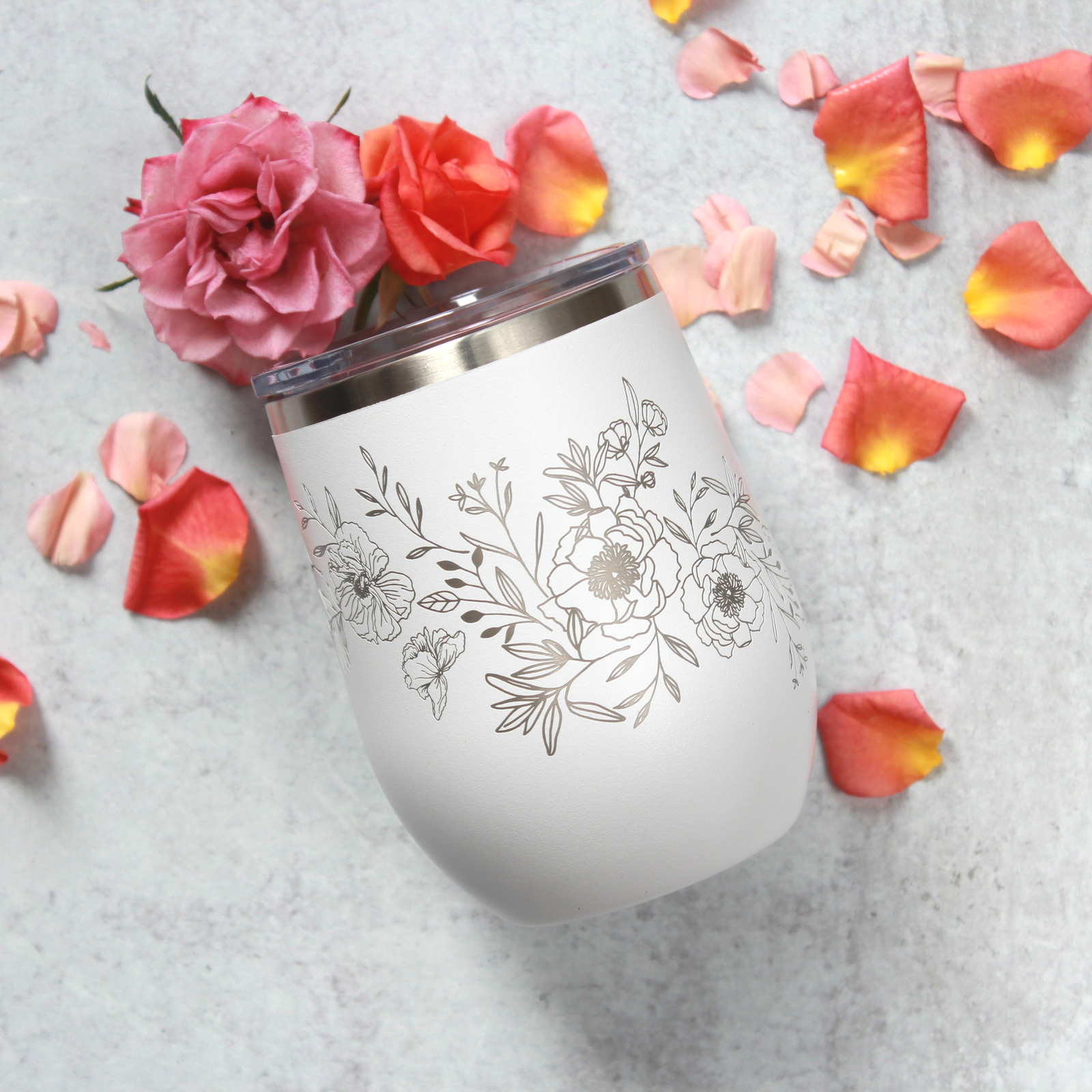 Floral Wine Tumbler