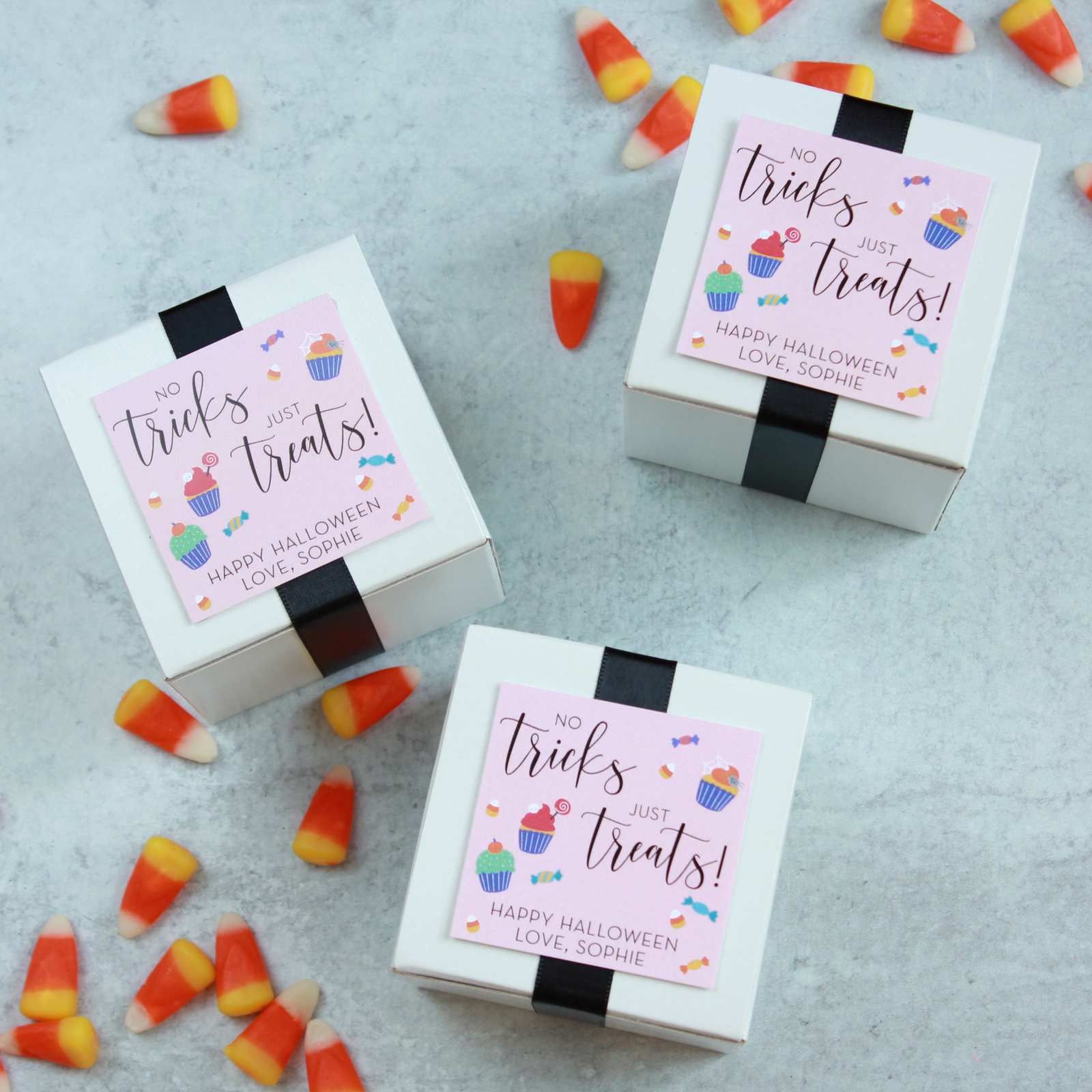 No Tricks, Just Treats - PRINTABLE Halloween Tags