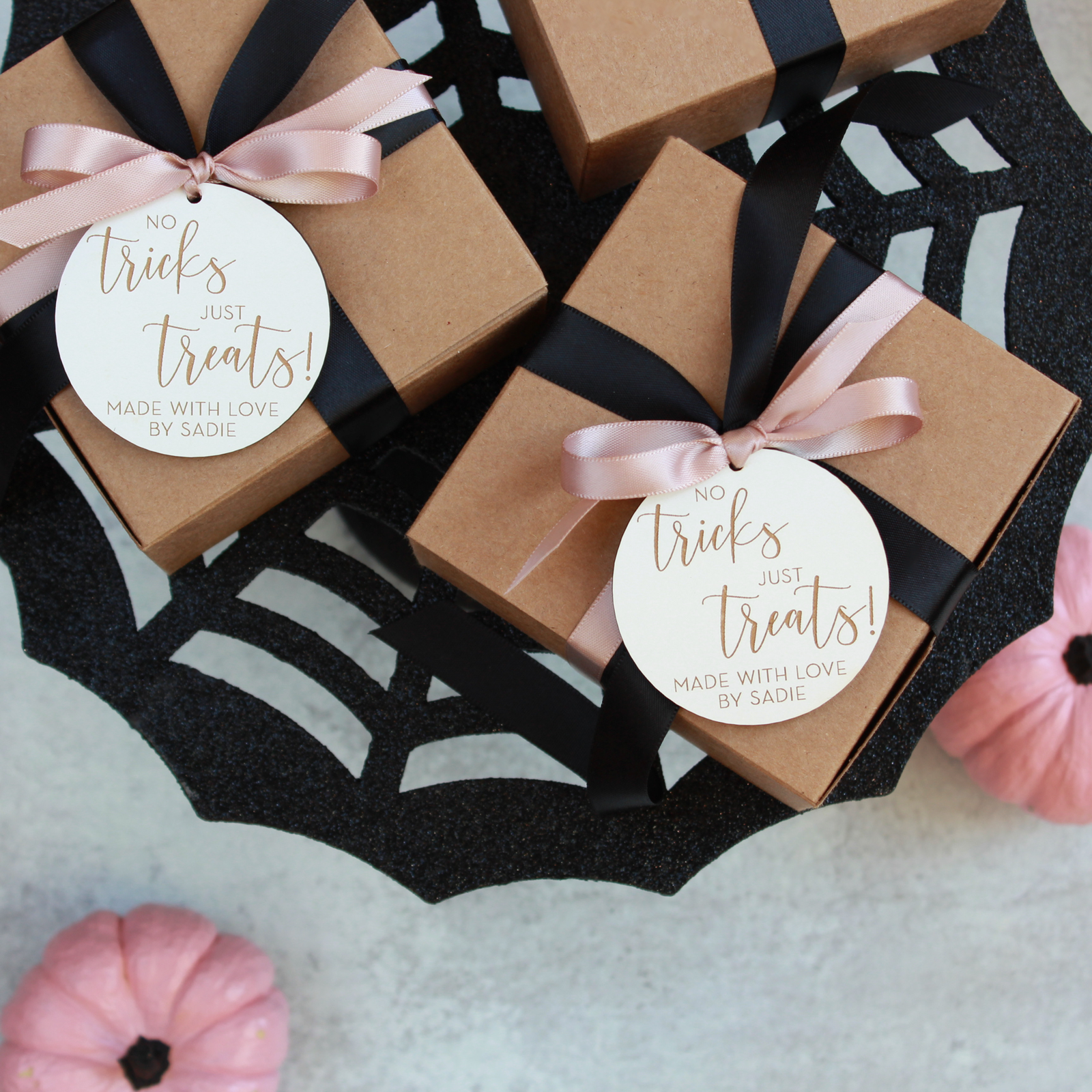 No Tricks, Just Treats! Wood Tag Set
