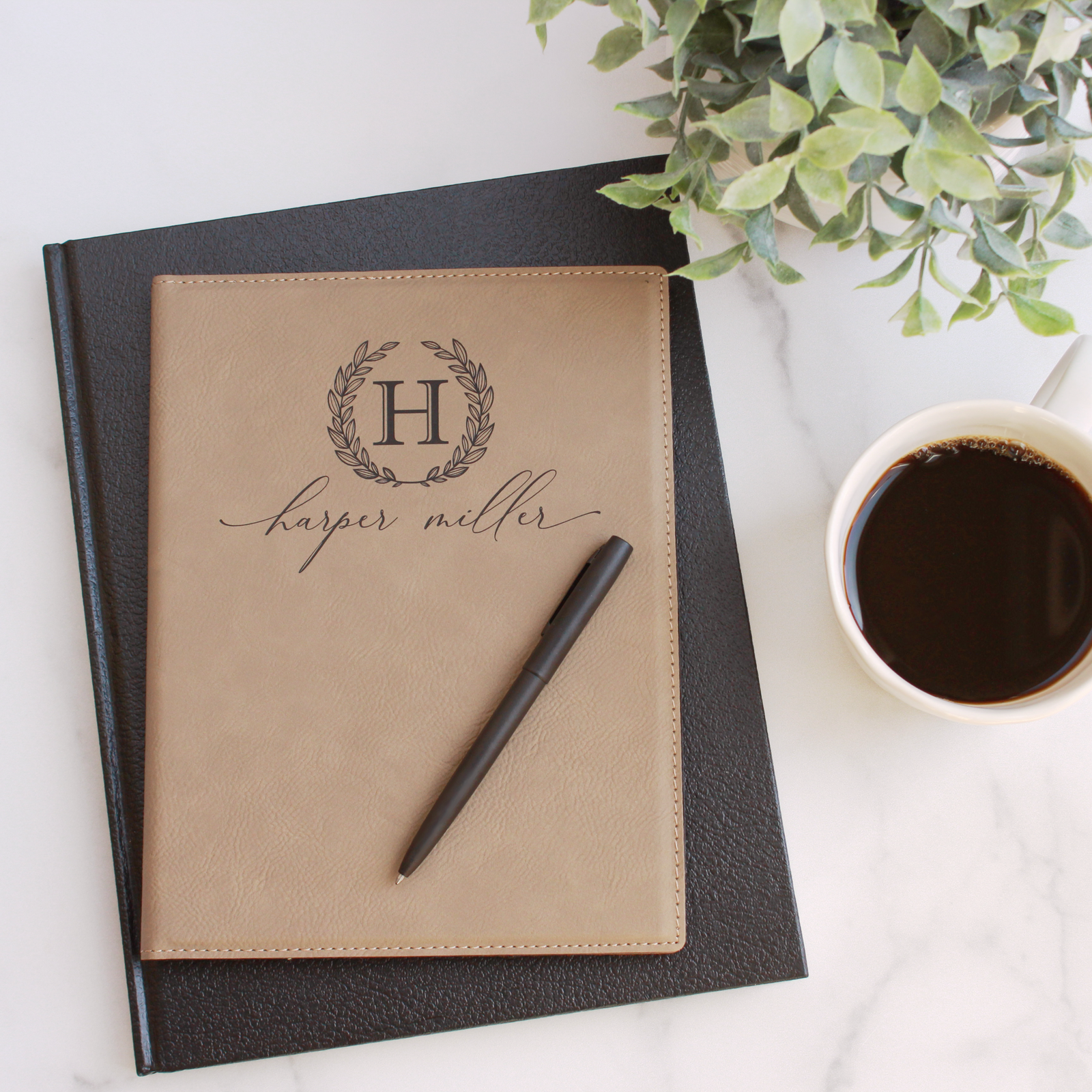 Personalized Vegan Leather Portfolio - Small