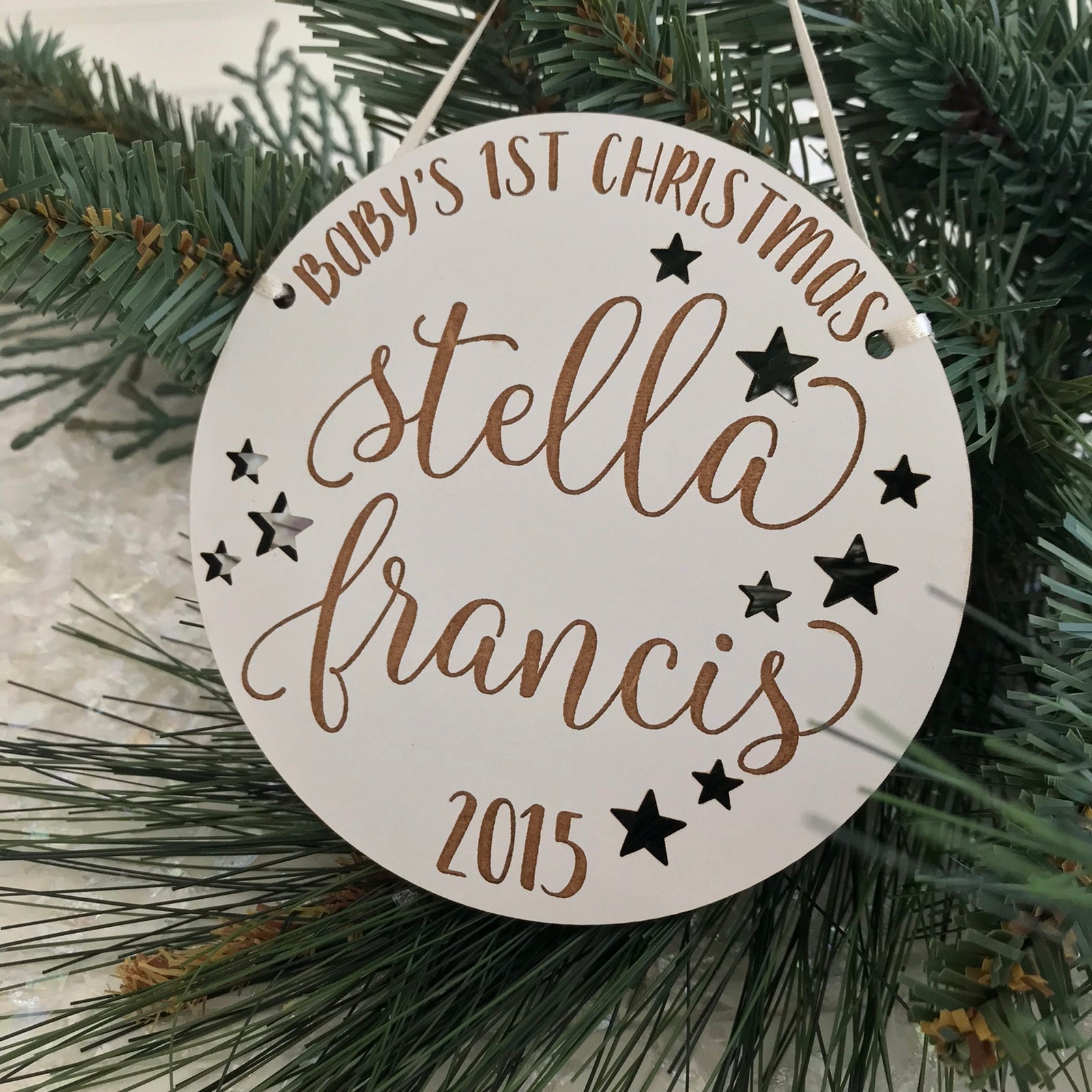 Personalized Baby's 1st Christmas Star Ornament