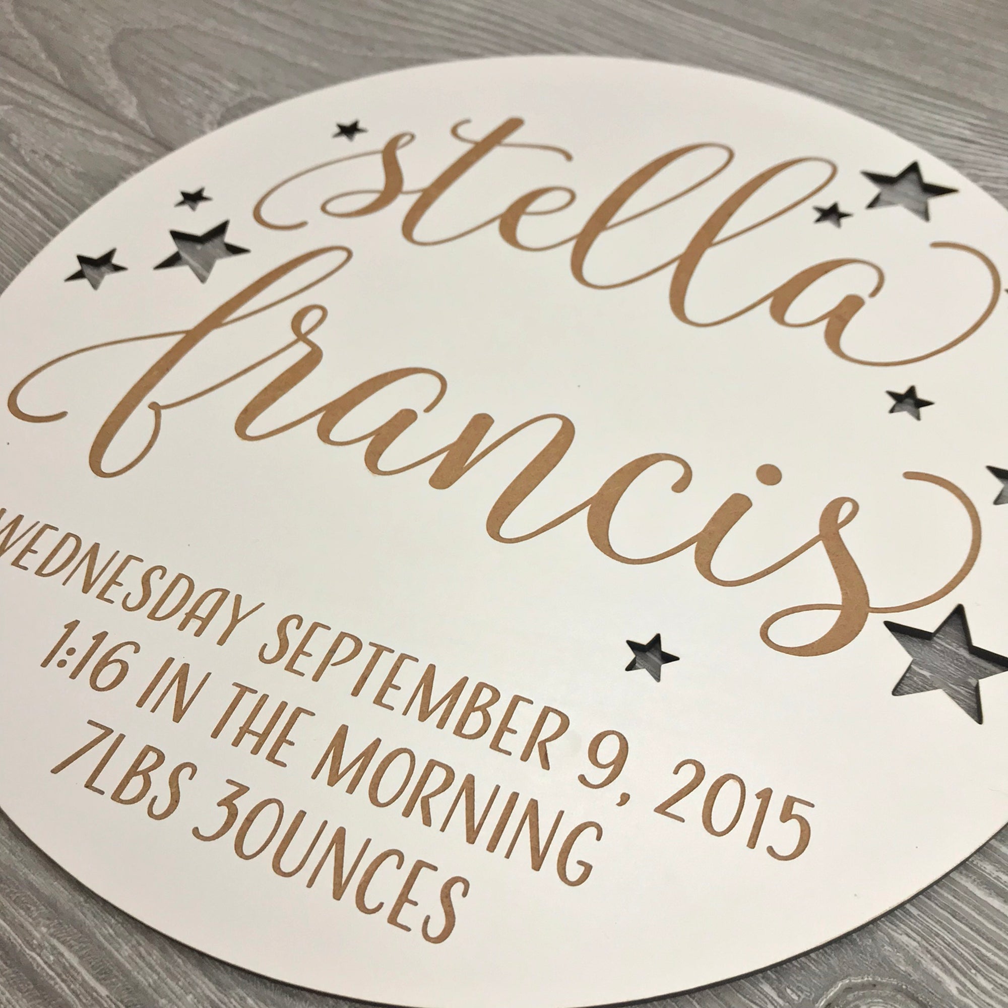 Stella Personalized Birth Detail Plaque
