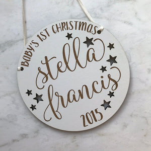 Personalized Baby's 1st Christmas Star Ornament