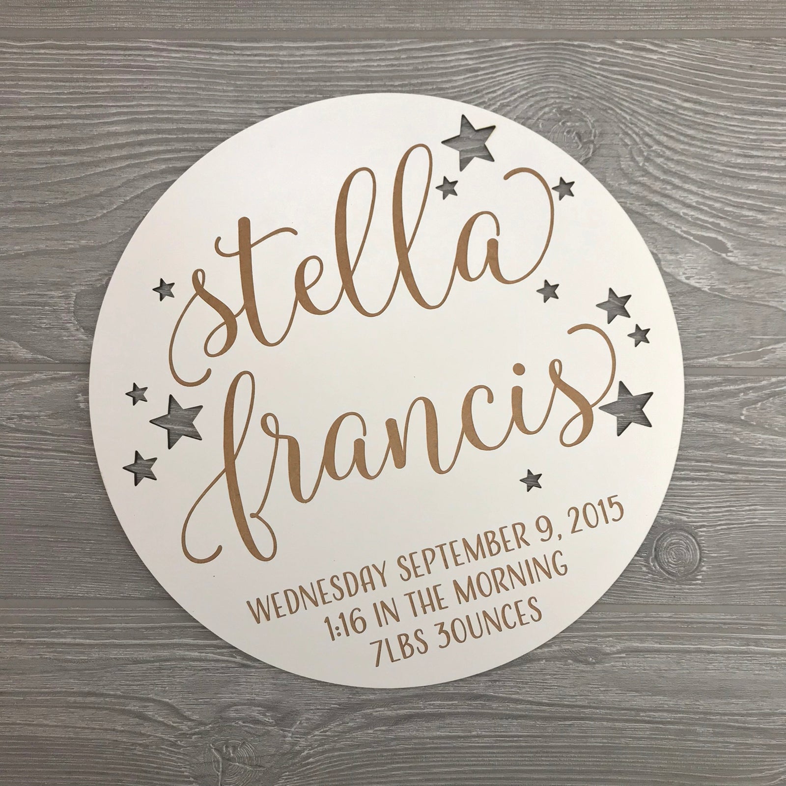 Stella Personalized Birth Detail Plaque