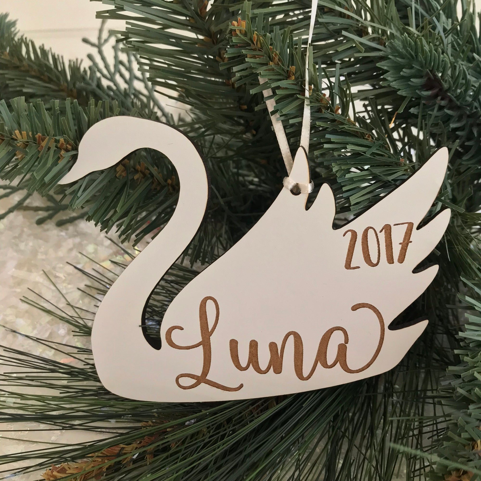 Personalized Swan Ornament