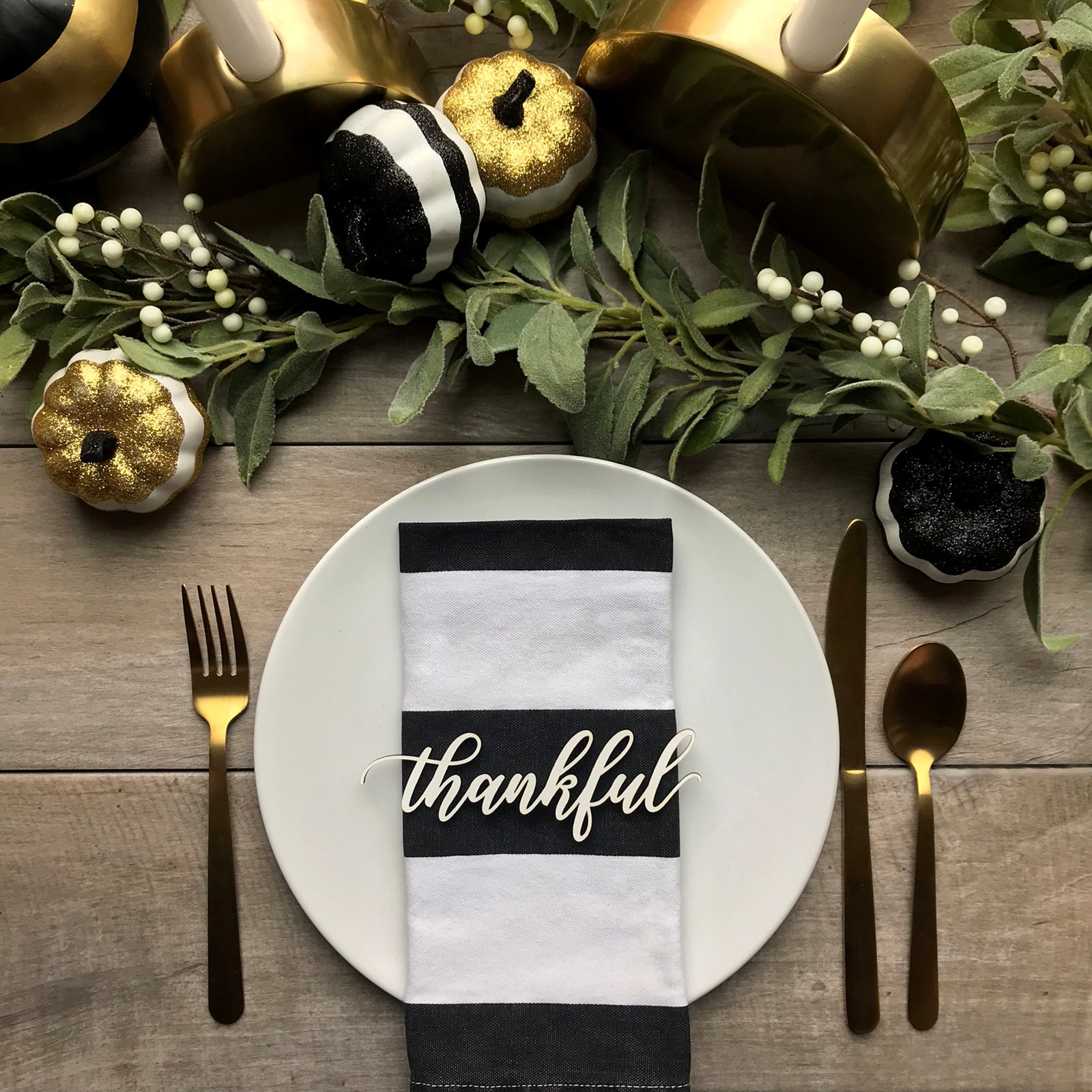 Thanksgiving Napkin Tags - Wood