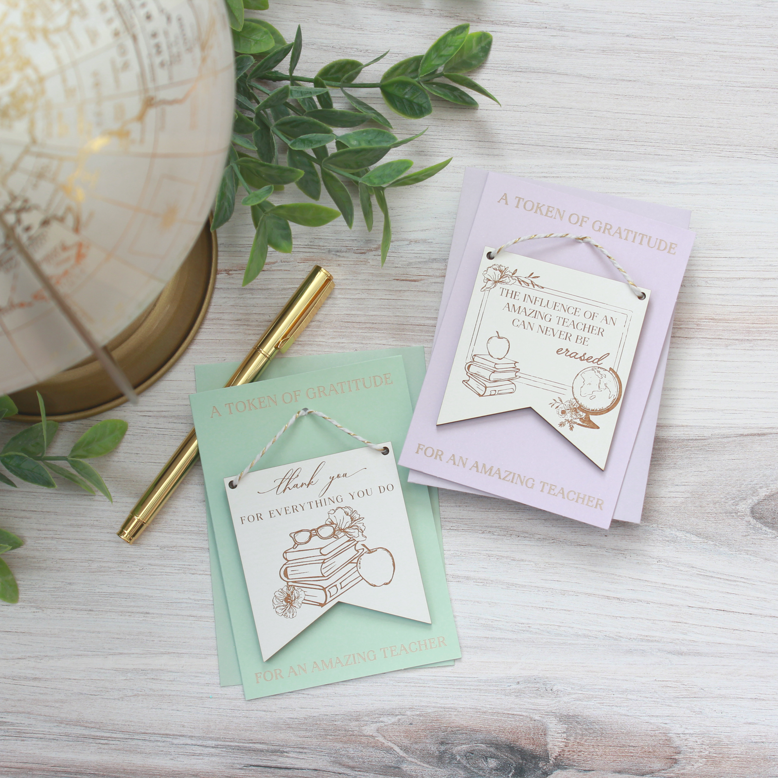 Teacher Gratitude - Card with Mini Flag
