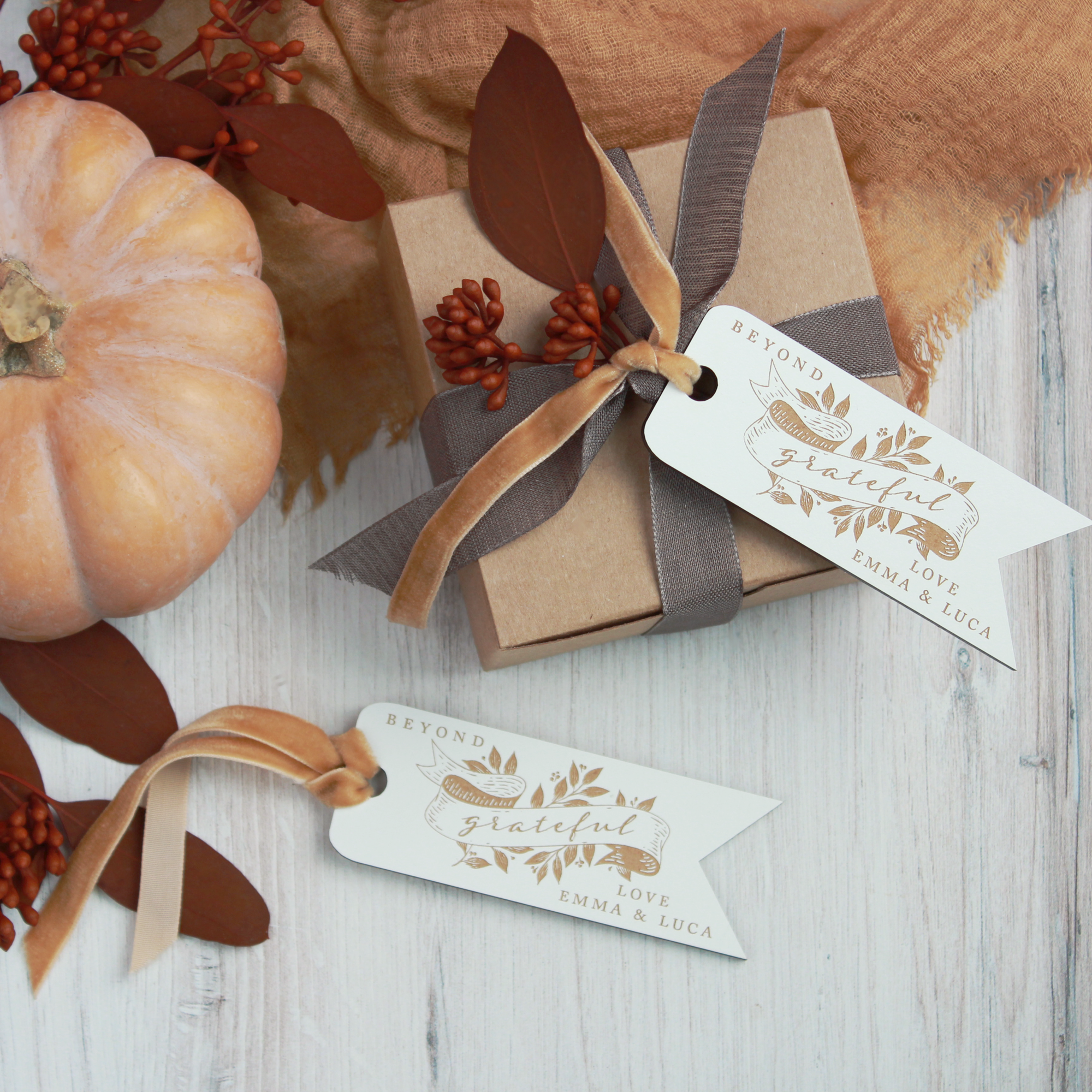 Harvest Banner Personalized Wood Tags