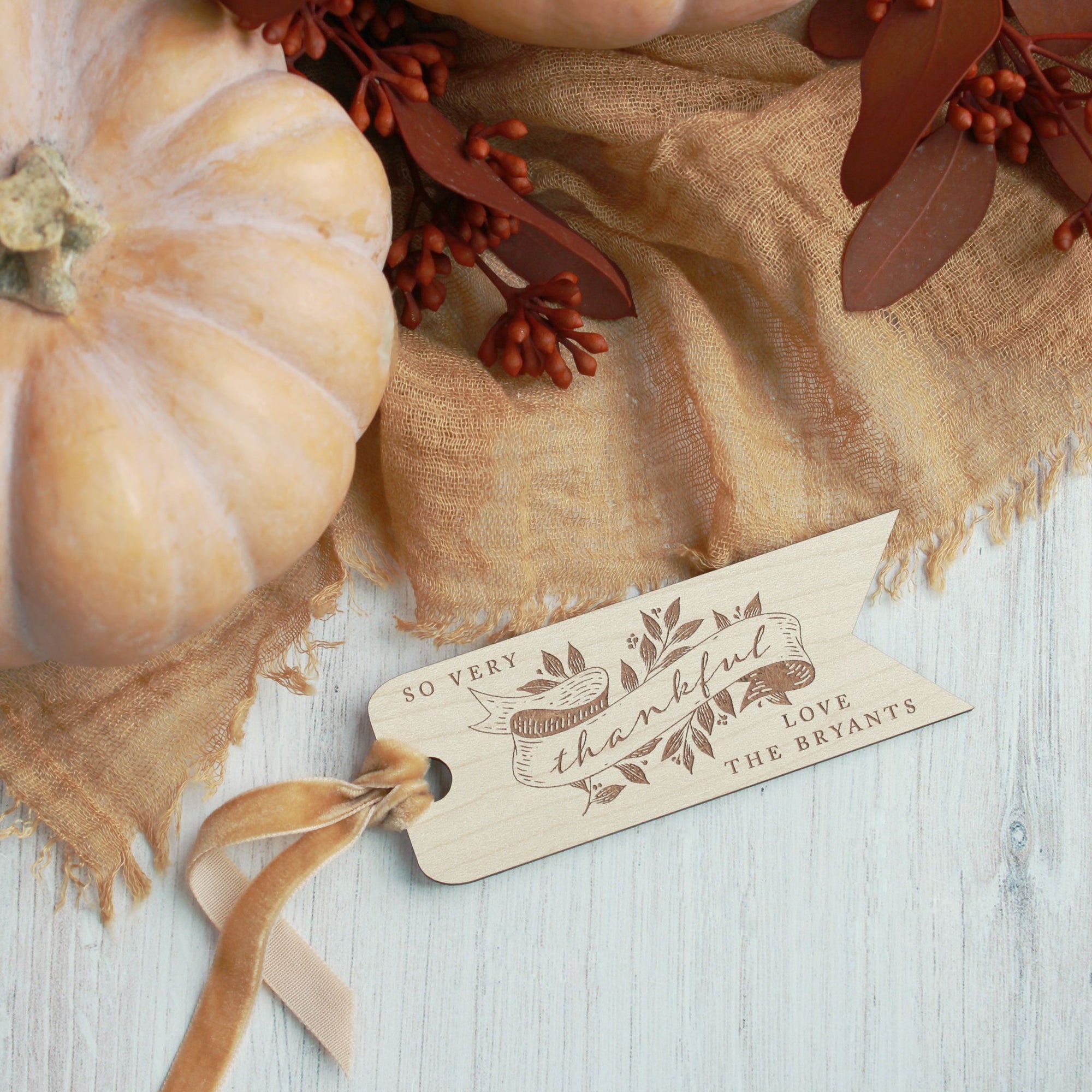 Harvest Banner Personalized Wood Tags