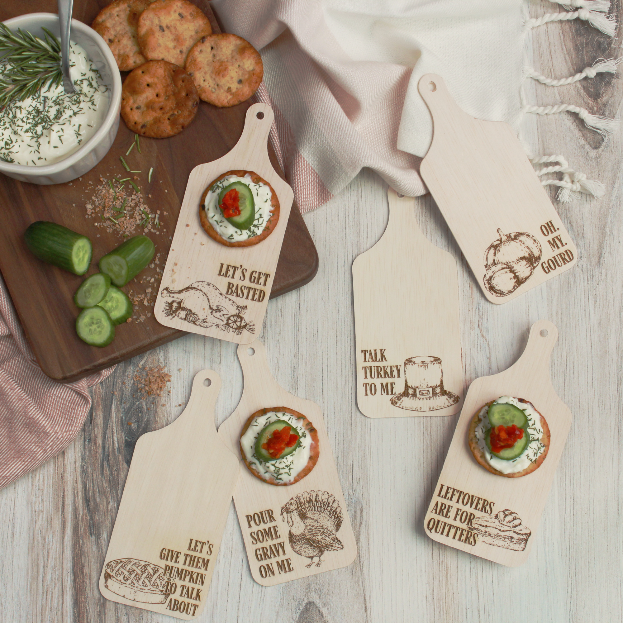 Pour Some Gravy on Me Mini Charcuterie Boards - Set of 10