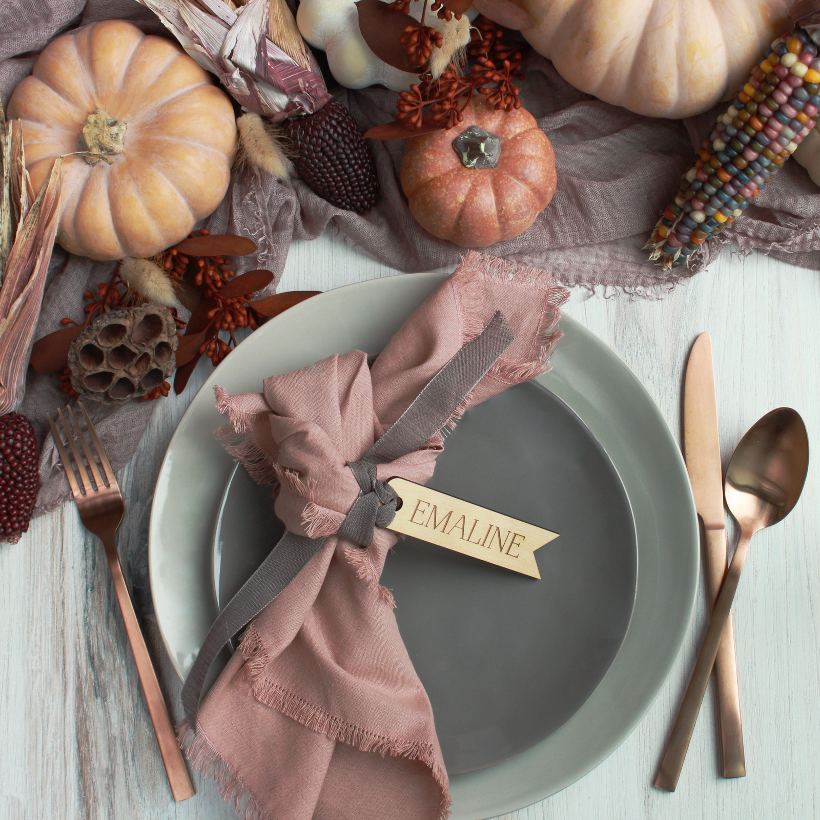 Wood Engraved Pennant Tag