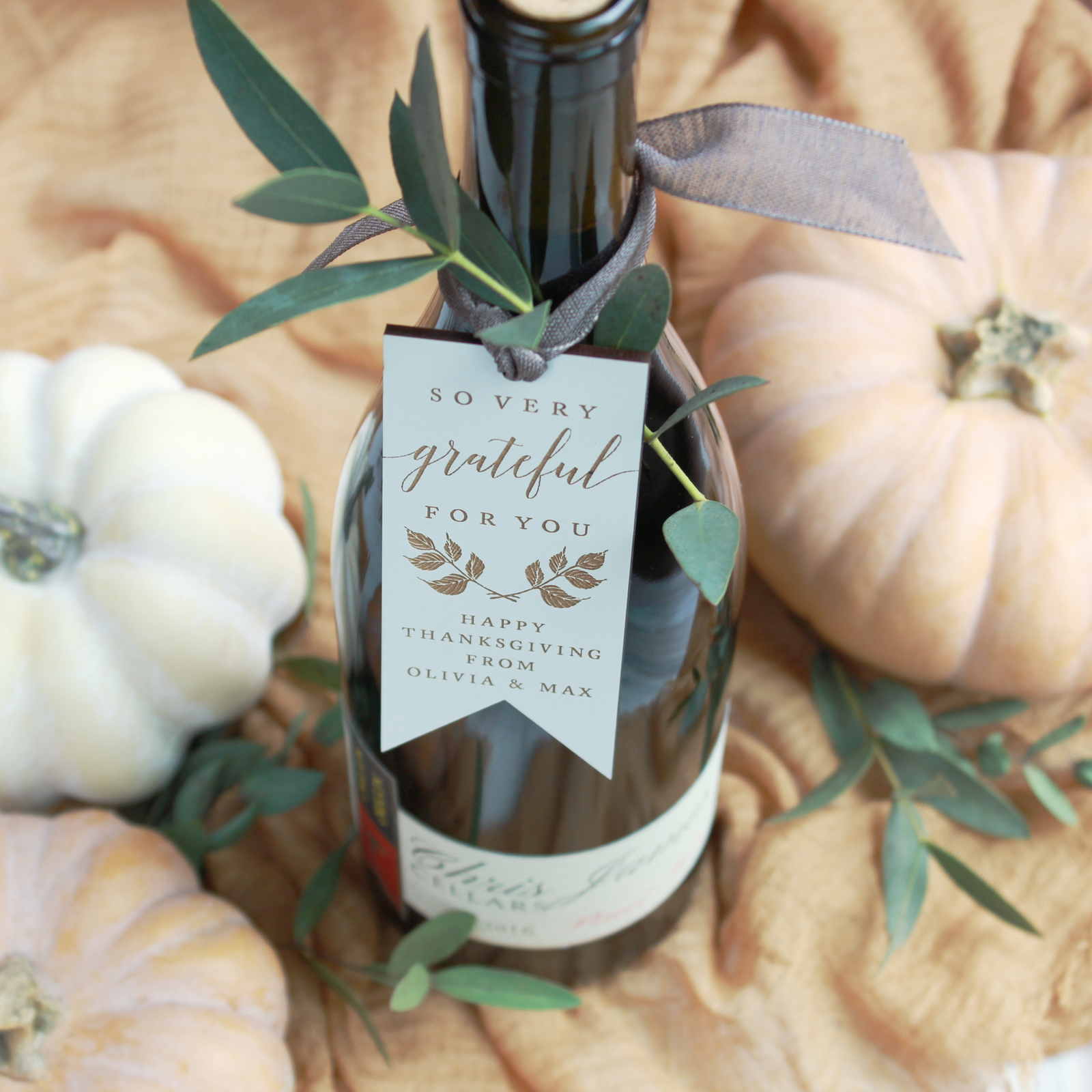 Fall Leaves Laurel Personalized Wood Tags