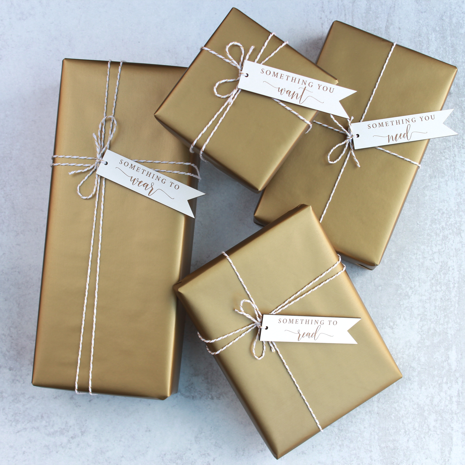 Want, Need, Wear, Read Pennant Flag Set