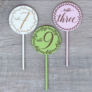 Wreath Centerpiece Table Numbers