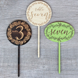 Wreath Centerpiece Table Numbers