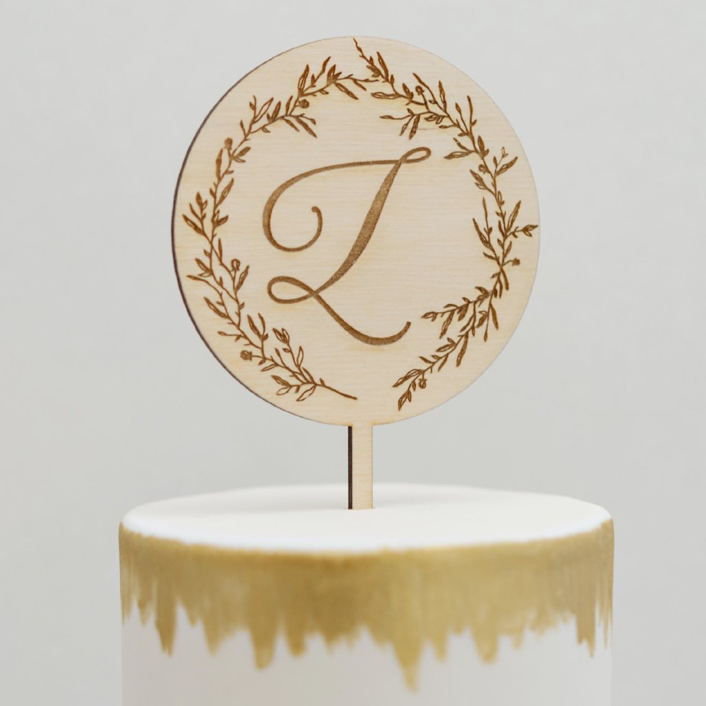 Custom Wreath Collection Natural Birch Cake Topper