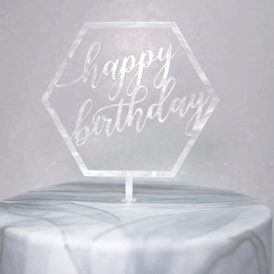 Geo Collection Happy Birthday Cake Topper