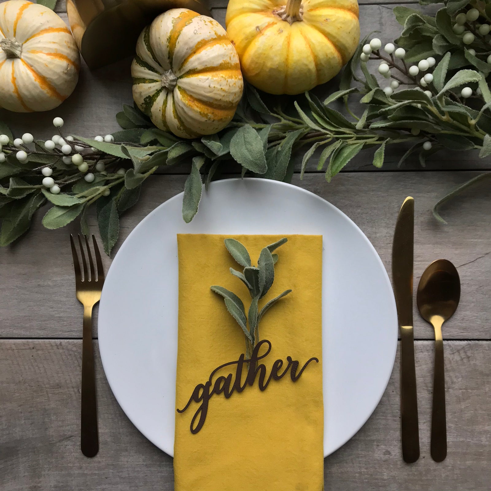 Thanksgiving Napkin Tags - Vegan Leather