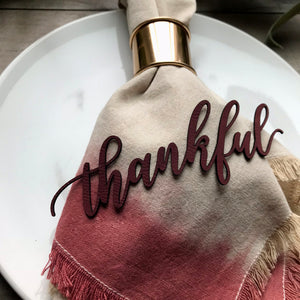 Thanksgiving Napkin Tags - Vegan Leather
